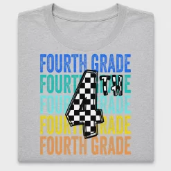Fourth Grade Checkered Number DTF Transfer