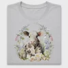 Watercolor Farm Cow Floral DTF Transfer