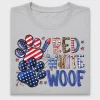 Red White Woof Fourth of July DTF Transfer
