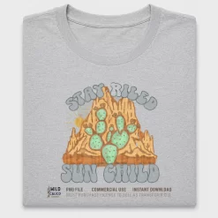 Retro Cactus Desert Sun Child DTF Transfer