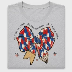 Patriotic Teacher Bow DTF Transfer