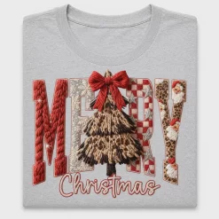 Merry Christmas Knit Tree DTF Transfer