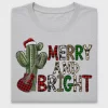 Merry and Bright Cactus Guitar DTF Transfer