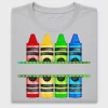 Colorful Crayon Split Design DTF Transfer