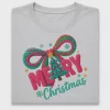 Merry Christmas Knitted Bow DTF Transfer
