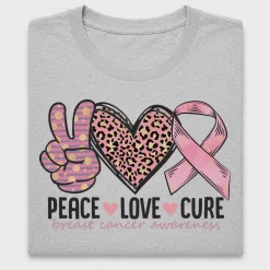 Peace Love Cure Breast Cancer Awareness DTF Transfer