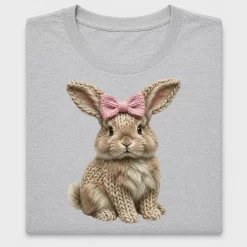 Yarn Bunny Pink Bow DTF Transfer