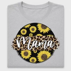 Mama Sunflower Leopard DTF Transfer Design