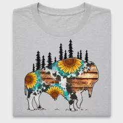 Western Bison Sunflower DTF Transfer
