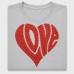 Groovy Love Knit Heart DTF Transfer