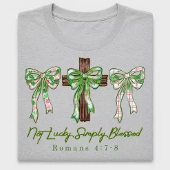 Not Lucky Simply Blessed Cross DTF Transfer