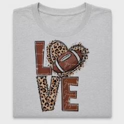Leopard Football Heart DTF Transfer