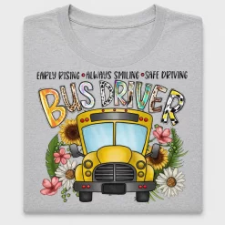 Bus Driver Floral DTF Transfer Design