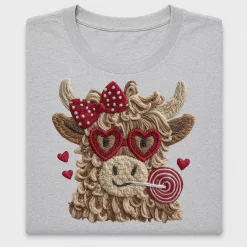 Valentine Crochet Cow DTF Transfer