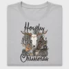 Western Christmas Cow Skull DTF Transfer