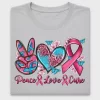 Peace Love Cure Breast Cancer DTF Transfer