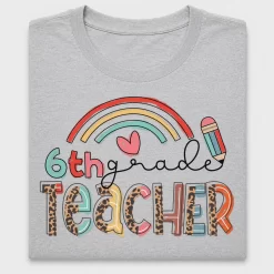 6th Grade Teacher Rainbow DTF Transfer