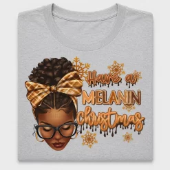Melanin Christmas Afro Woman DTF Transfer