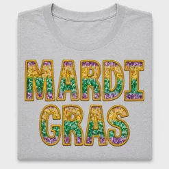 Mardi Gras Sequin Letters DTF Transfer