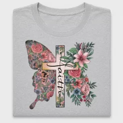 Faith Butterfly Floral DTF Transfer