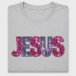 Jesus Faux Glitter DTF Transfer