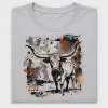 Western Longhorn Bull DTF Transfer