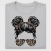 Leopard Piggy Buns Girl DTF Transfer