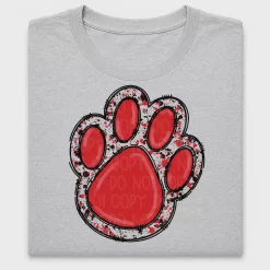 Red Paw Print DTF Transfer