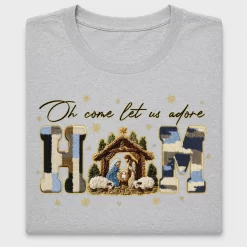 Oh Come Let Us Adore Christmas Nativity DTF Transfer