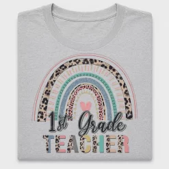 Leopard Rainbow 1st Grade Teacher DTF Transfer