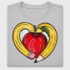 Teacher Heart Pencil Apple DTF Transfer