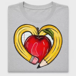 Teacher Heart Pencil Apple DTF Transfer