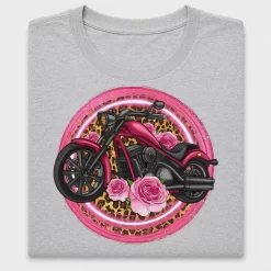 Pink Motorcycle Neon DTF Transfer for Shirts