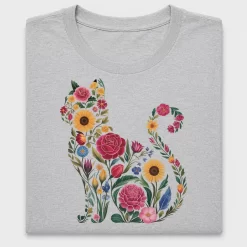 Floral Cat DTF Transfer Design