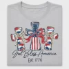 God Bless America Patriotic Crosses DTF Transfer