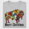 Christmas Bison Lights DTF Transfer