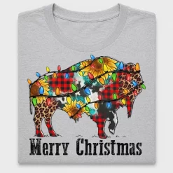 Christmas Bison Lights DTF Transfer