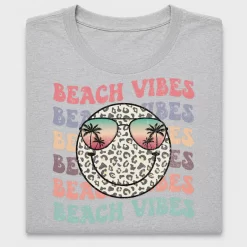 Retro Beach Vibes Leopard Smiley DTF Transfer