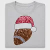 Sequin Santa Football DTF Transfer