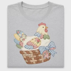 Patchwork Chicken Basket DTF Transfer