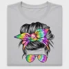 Tie Dye Messy Bun Girl DTF Transfer