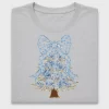 Blue Floral Christmas Tree DTF Transfer