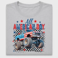 All American Boy Monster Truck DTF Transfer