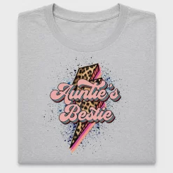 Retro Auntie's Bestie Leopard Lightning DTF Transfer
