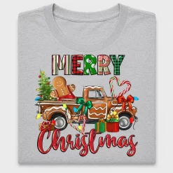 Merry Christmas Gingerbread Truck DTF Transfer