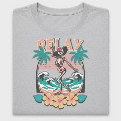 Retro Skeleton Surfing DTF Transfer