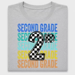 Second Grade Checkered DTF Transfer