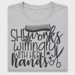 Hairdresser She Works Willingly DTF Transfer