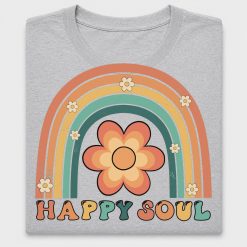 Retro Rainbow Flower Happy Soul DTF Transfer