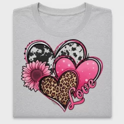Love Heart Sunflower Cheetah DTF Transfer